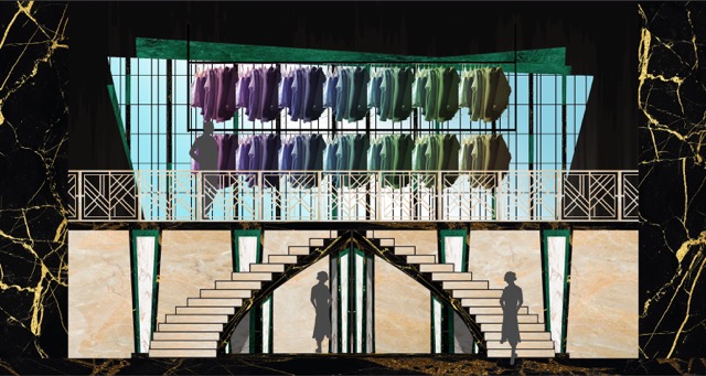 Rendering of Shirt Rack Scene